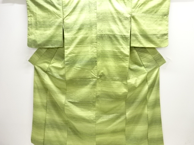 横段織り出し手織り真綿紬着物